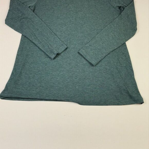 LOGO Lori Goldstein Womens Mock Neck Knit Top Green Long Sleeve Shirt L Large - Picture 2 of 11